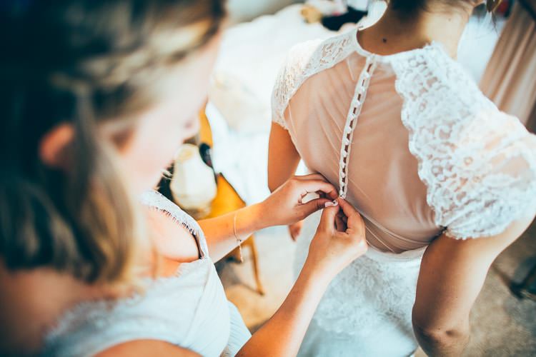 Sheer Back Button Lace Sleeve Gown Dress Bride Bridal Rustic Relaxed Country House Wedding http://www.faircloughphotography.co.uk/