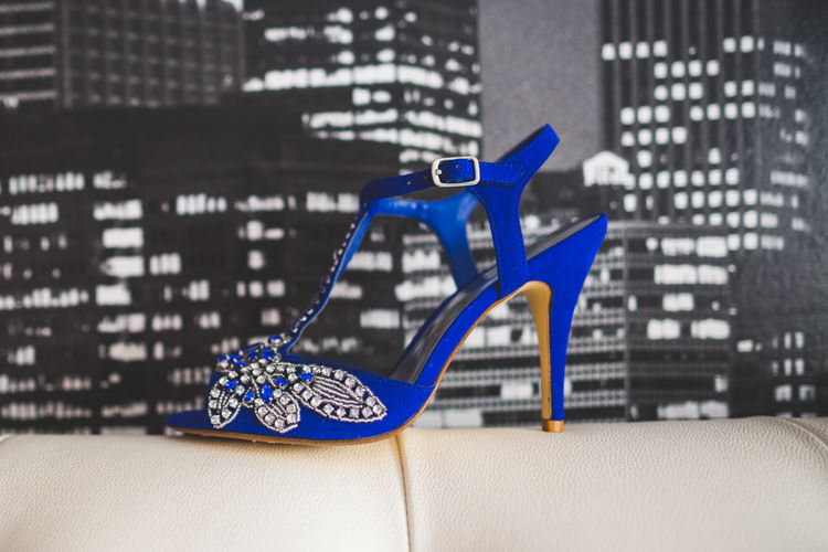 Blue Shoes Heels Bride Bridal DIY Pink Gold Quirky Wedding http://photography34.co.uk/