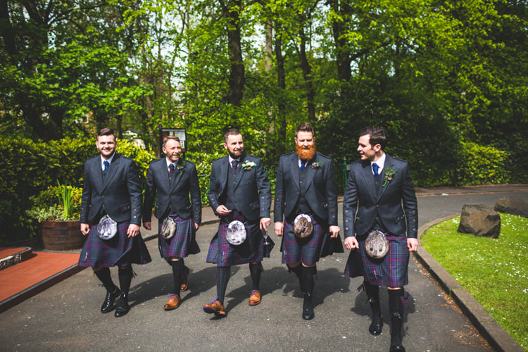 Kilt Groom Groomsmen DIY Pink Gold Quirky Wedding http://photography34.co.uk/