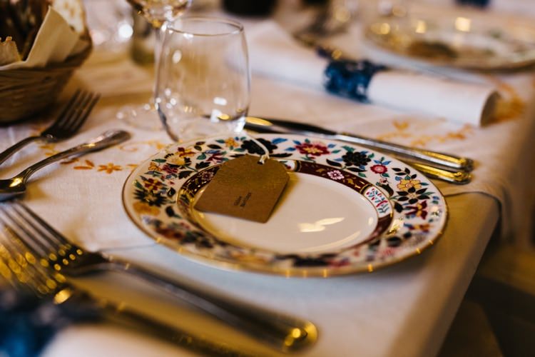 Crockery Luggage Tags Vintage Home Made Farm Wedding http://www.honeyandthemoonphotography.co.uk/