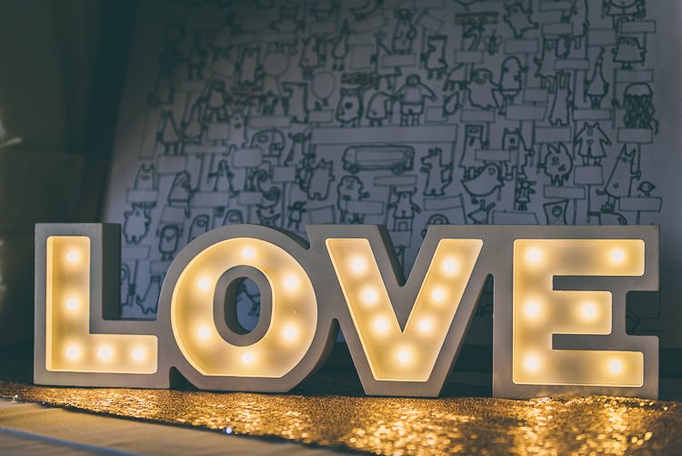 LOVE Lights Blush Pink Rose Gold Barn Wedding http://www.robtarren.co.uk/