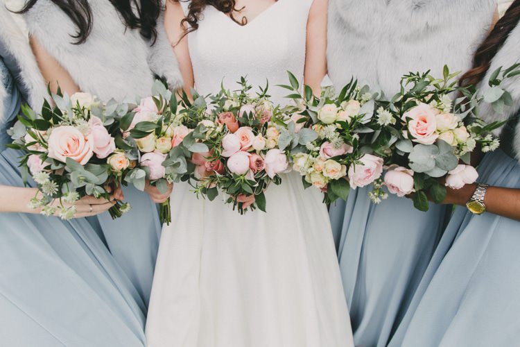 Bride Bridesmaid Bouquet Flower Roses Foliage Greenery Pink Peach Stylish Rustic Hand Made Wedding http://jasonwilliamsphotography.com/