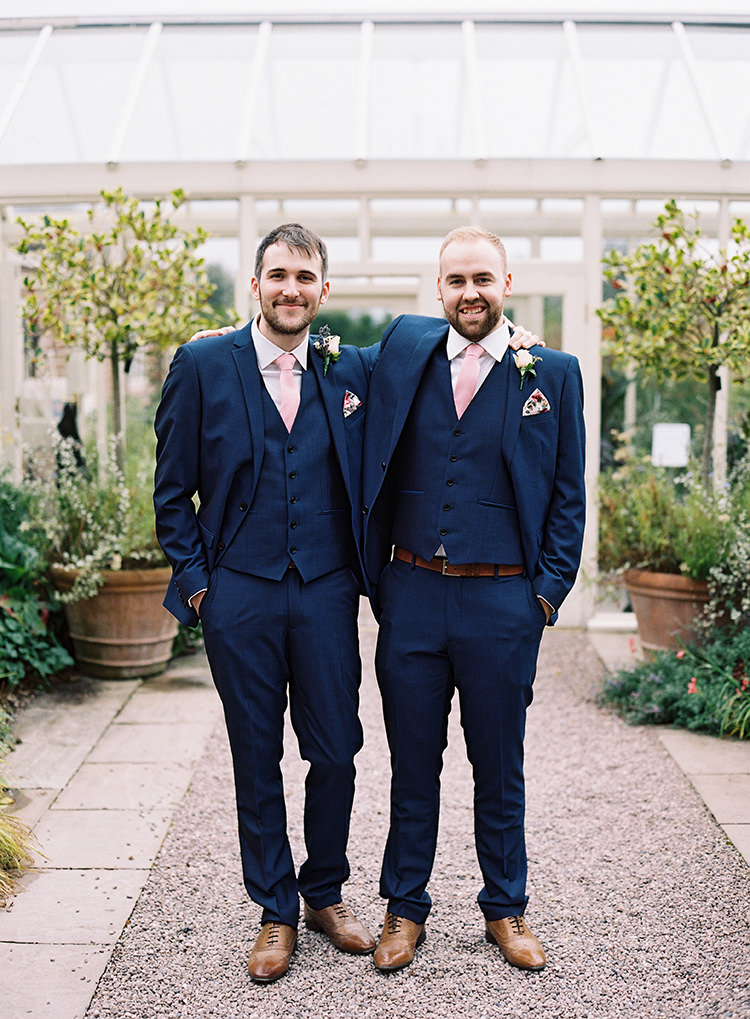 Next Suit Blue Broom Pink Tie Tan Shoes Pretty Floral Wonderland DIY Wedding http://www.victoriaphippsphotography.co.uk/