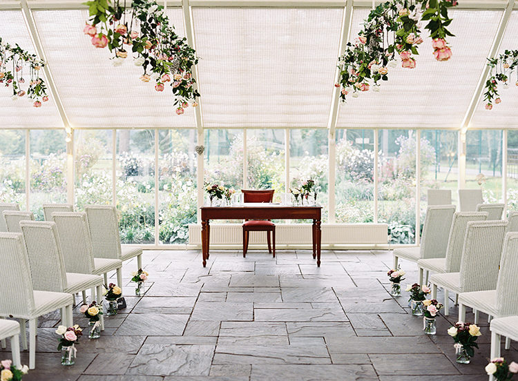 Aisle Ceremony Flowers Glass House Abbeywood Estate Pretty Floral Wonderland DIY Wedding http://www.victoriaphippsphotography.co.uk/