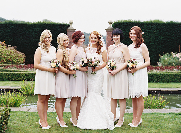 Short Blush Bridesmaids Dresses Mismatched Pretty Floral Wonderland DIY Wedding http://www.victoriaphippsphotography.co.uk/