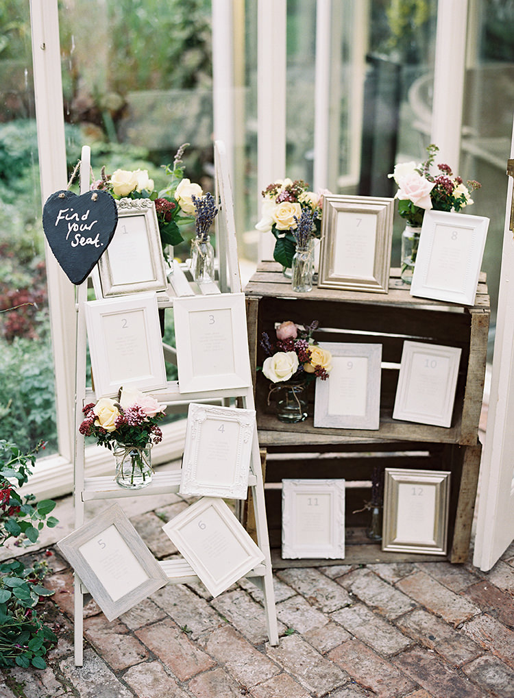 Crate Ladder Seating Plan Table Chart Pretty Floral Wonderland DIY Wedding http://www.victoriaphippsphotography.co.uk/