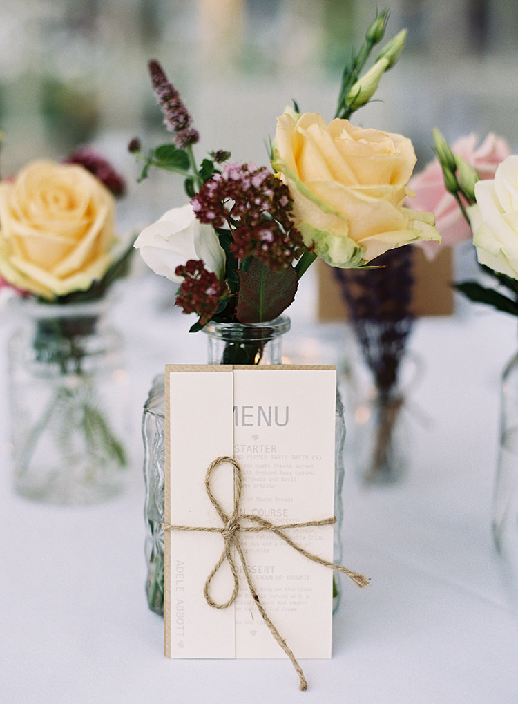 Menu Stationery Rustic Twine Pretty Floral Wonderland DIY Wedding http://www.victoriaphippsphotography.co.uk/