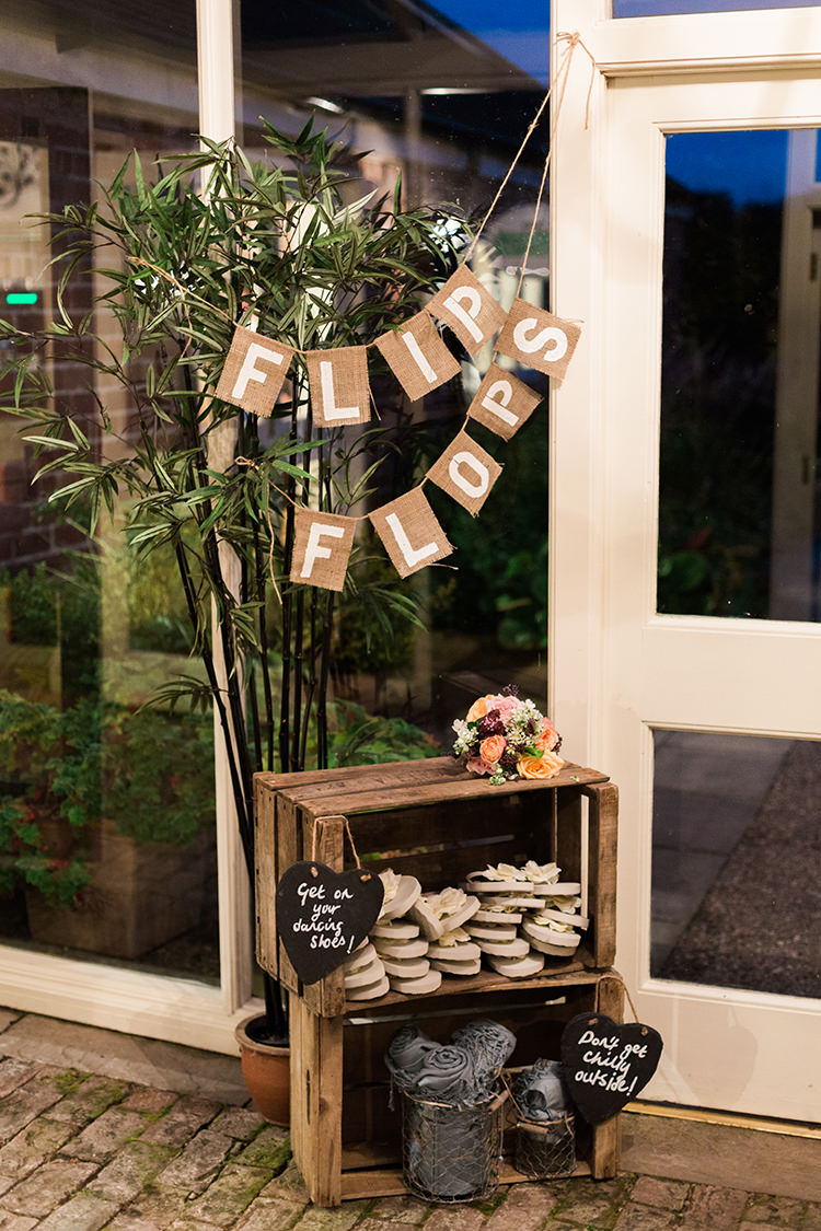 Flip Flops Crate Pretty Floral Wonderland DIY Wedding http://www.victoriaphippsphotography.co.uk/