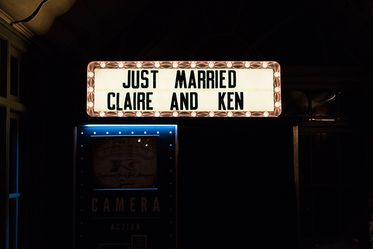 Light Up Cinema Sign Pretty Floral Wonderland DIY Wedding http://www.victoriaphippsphotography.co.uk/
