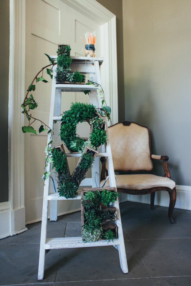Ladder Love Succulent Decor Ethereal Forest Eclectic Fairytale Wedding http://www.caseyavenue.co.uk/