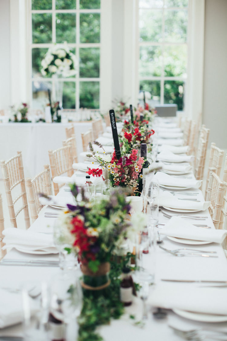 Long Tables Wild Flowers Red Ethereal Forest Eclectic Fairytale Wedding http://www.caseyavenue.co.uk/