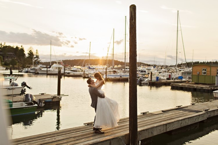 Bride Groom Marina Sunset Roche Harbor Resort Elegant Classic Outdoor Wedding Washington http://www.courtneybowlden.com/