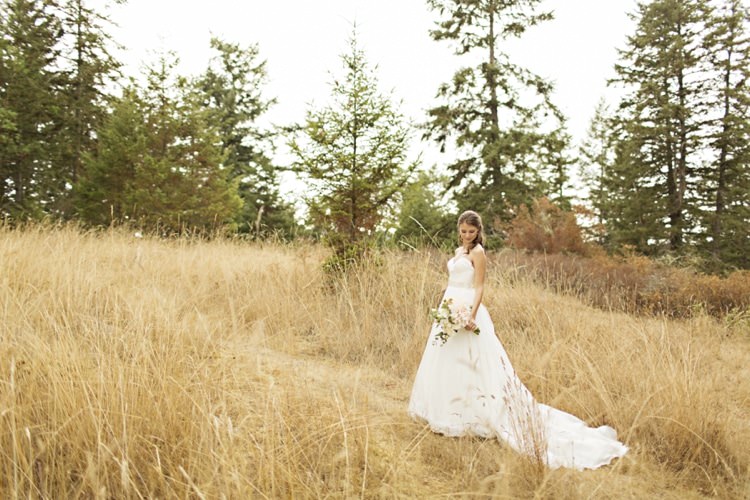 Bride Sweetheart Strapless Bridal Gown Peach Pink Dahlia Bouquet Elegant Classic Outdoor Wedding Washington http://www.courtneybowlden.com/