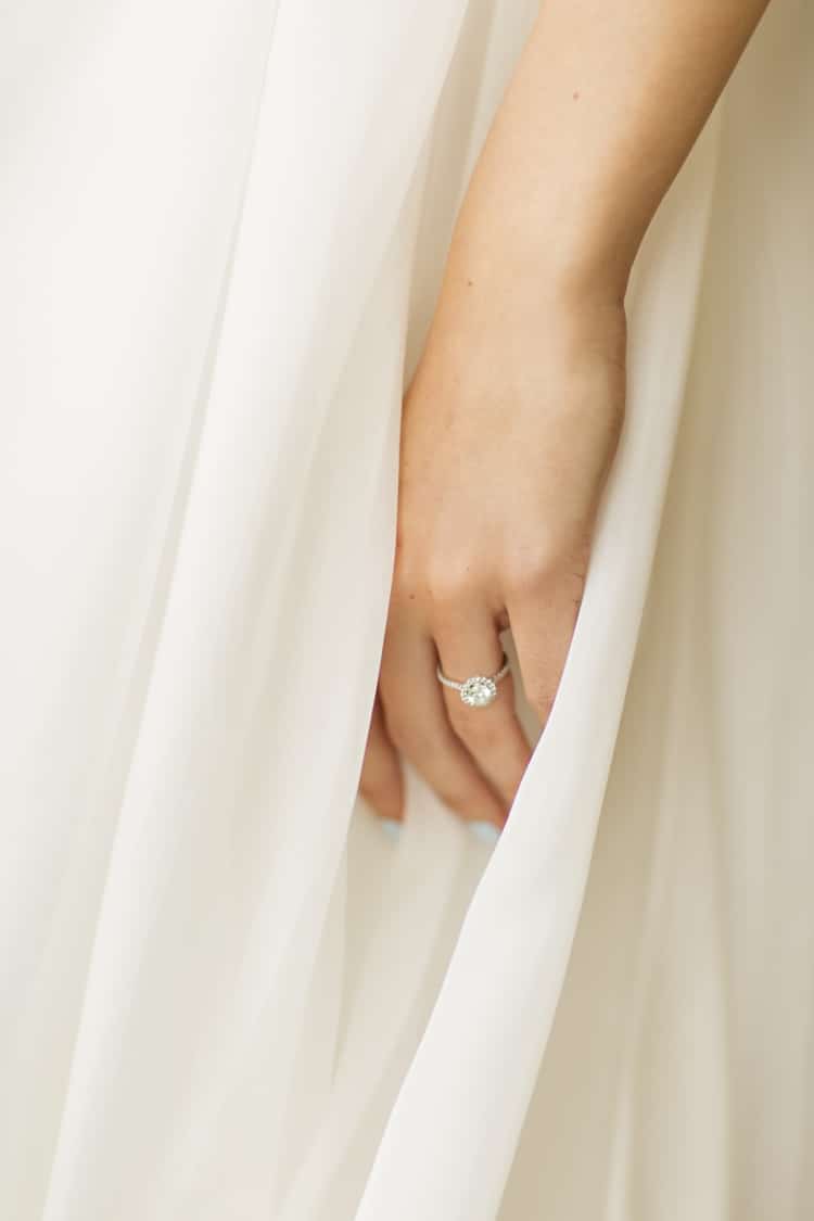 Bride Round Diamond Engagement Ring Blue Nails Bridal Elegant Classic Outdoor Wedding Washington http://www.courtneybowlden.com/