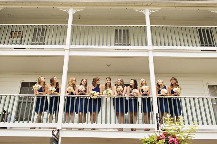 Bride Navy Bridesmaids Flowers Bouquet Roche Harbor Resort Elegant Classic Outdoor Wedding Washington http://www.courtneybowlden.com/