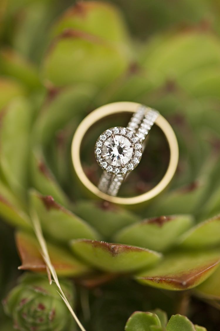 Round Engagement Ring Wedding Band Green Flower Elegant Classic Outdoor Wedding Washington http://www.courtneybowlden.com/