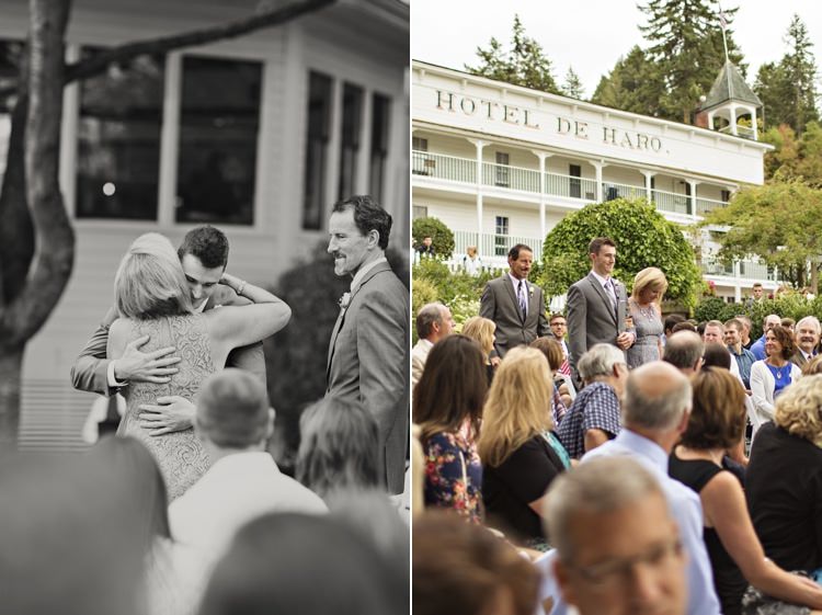 Outdoor Ceremony Groom Parents Guests Roche Harbor Resort Elegant Classic Outdoor Wedding Washington http://www.courtneybowlden.com/