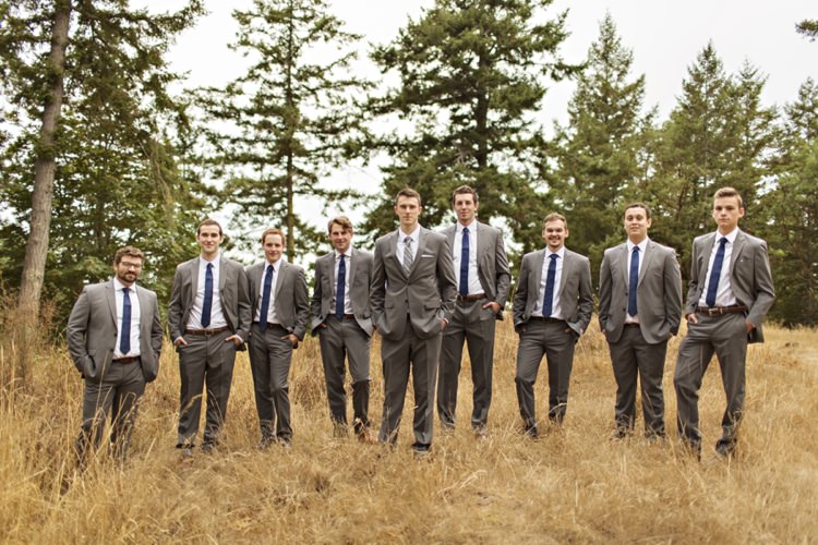 Groom Groomsmen Grey Suits White Shirts Ties Style Elegant Classic Outdoor Wedding Washington http://www.courtneybowlden.com/