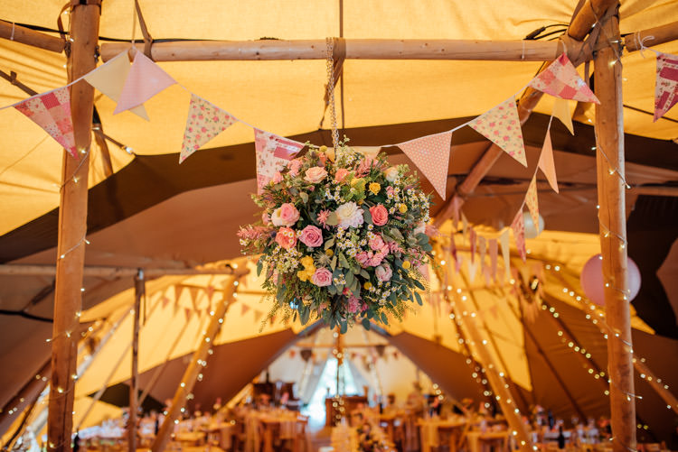 Hanging Flowers Quirky Rustic Hand Made Tipi Wedding http://www.mattbrownphotography.co.uk/