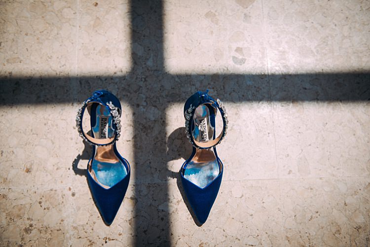 Bridal Royal Blue Badgley Mischka Shoes Beautiful Traditional Greek Destination Wedding in Cyprus http://www.jonnybarratt.com/