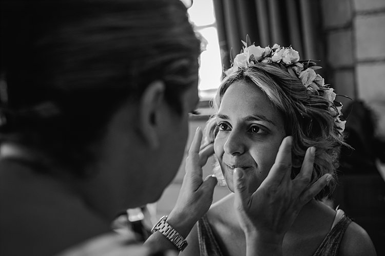 Bridal Preparations Makeup Flower Crown Beautiful Traditional Greek Destination Wedding in Cyprus http://www.jonnybarratt.com/