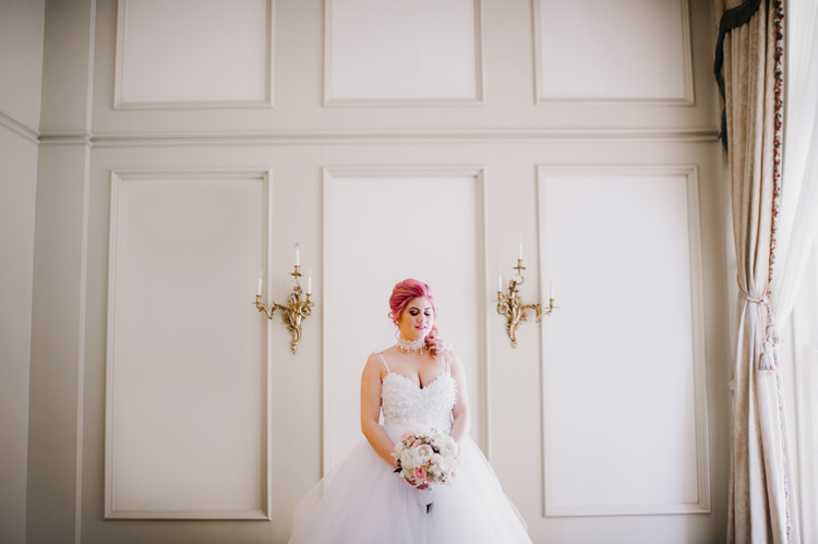 Bride Bouquet Lauren Elaine Floral Tulle Bridal Gown Opulent Pink Gold Victorian Wedding in Seattle http://www.barrieannephotography.com/
