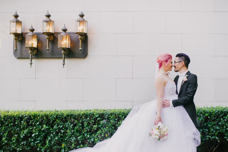 Bride Lauren Elaine Floral Tulle Gown Groom Lamps Opulent Pink Gold Victorian Wedding in Seattle http://www.barrieannephotography.com/