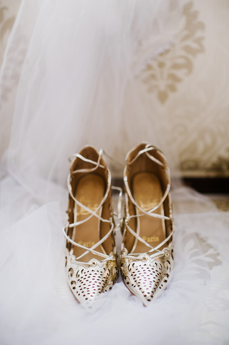 Bride Metallic Louboutin Heels Opulent Pink Gold Victorian Wedding in Seattle http://www.barrieannephotography.com/