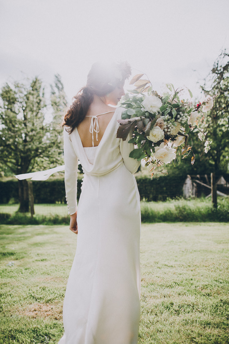 Ghost Dress Gown Bride Bridal Waterfall Back Soft Natural Woodland Wedding Ideas http://www.matthoranphotography.com/