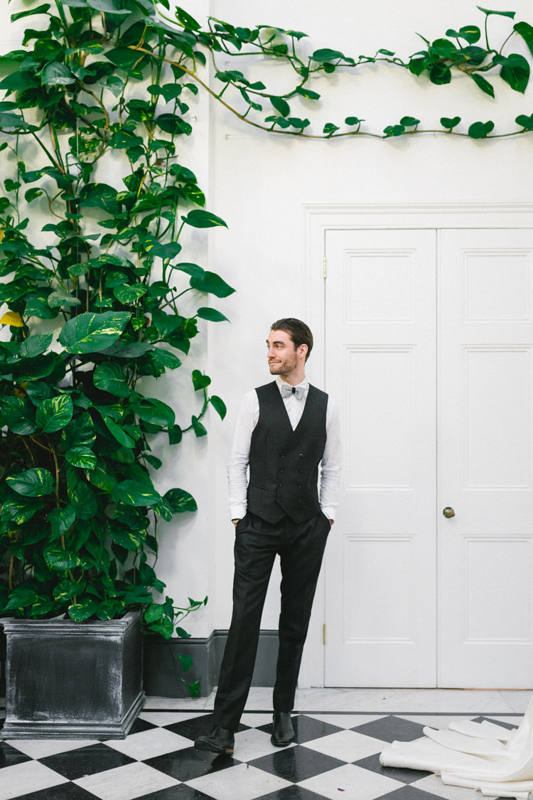 Groom Waistcoat Bow Tie Modern Fresh Watercolour Wedding Ideas http://www.beatriciphotography.co.uk/ 