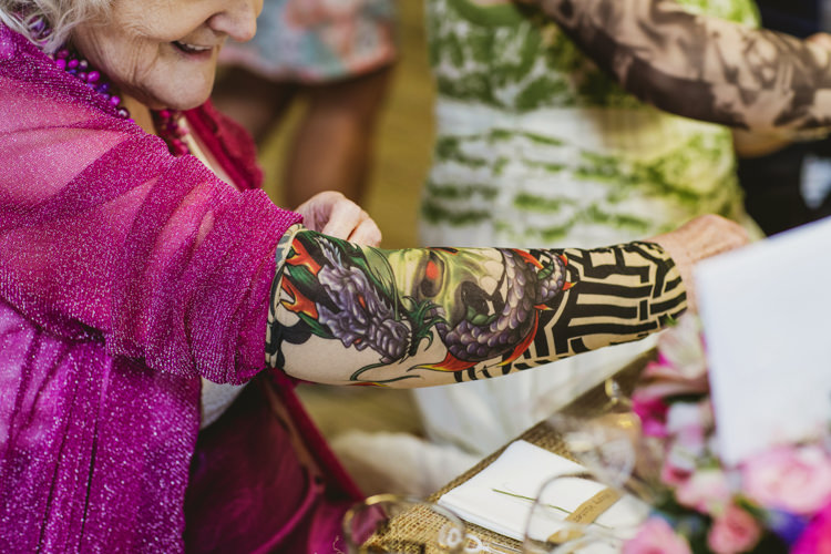 Tattoo Sleeve Favours Fun Music Rustic Barn Wedding http://www.yorkplacestudios.co.uk/