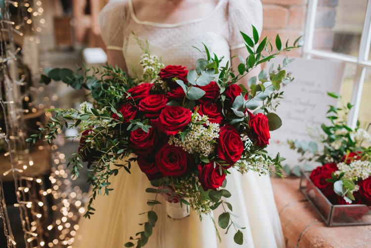 Red Rose Bouquet Bride Bridal Flowers Magical Fairytale Disney Wedding Ideas http://www.beckyryanphotography.co.uk/