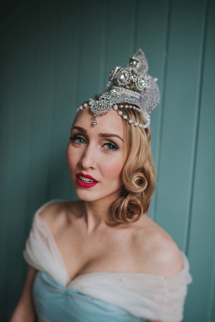 Make Up Red Lip Cinderella Headdress Bride Bridal Magical Fairytale Disney Wedding Ideas http://www.beckyryanphotography.co.uk/