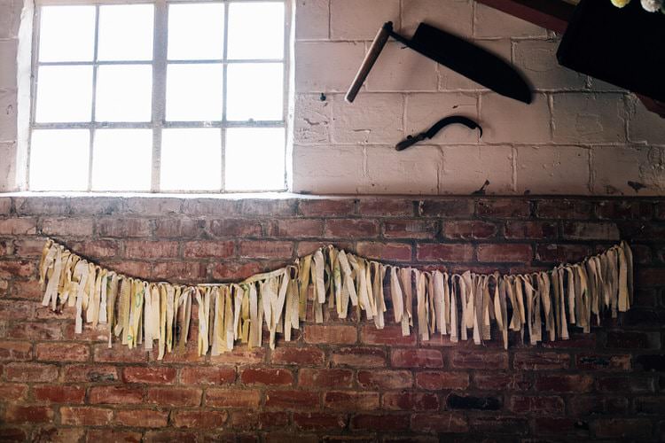 Rag Bunting Natural Rustic Yellow Wedding http://www.edbrownphotography.co.uk/
