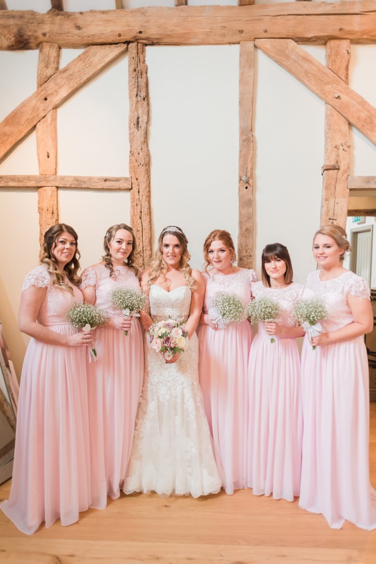 Long Bridesmaid Dresses Pretty Pale Pink Country Barn Wedding http://kerriemitchell.co.uk/