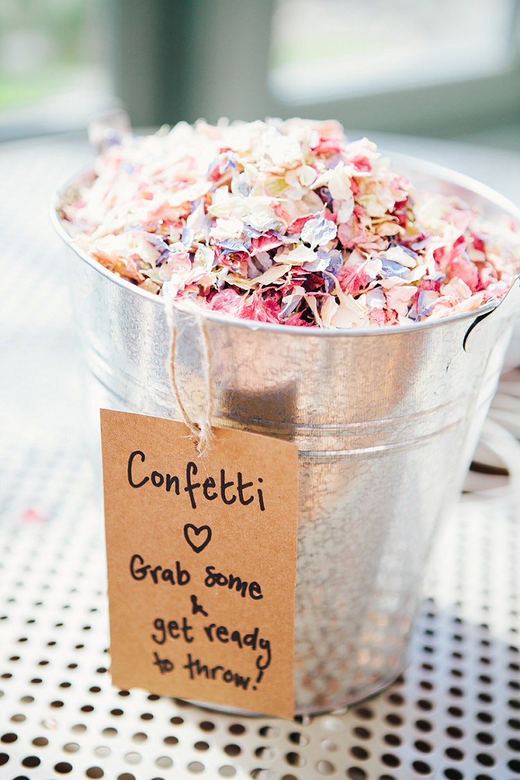 Confetti Bucket Petals Rustic Woodland Floral Wedding http://kellyjphotography.co.uk/