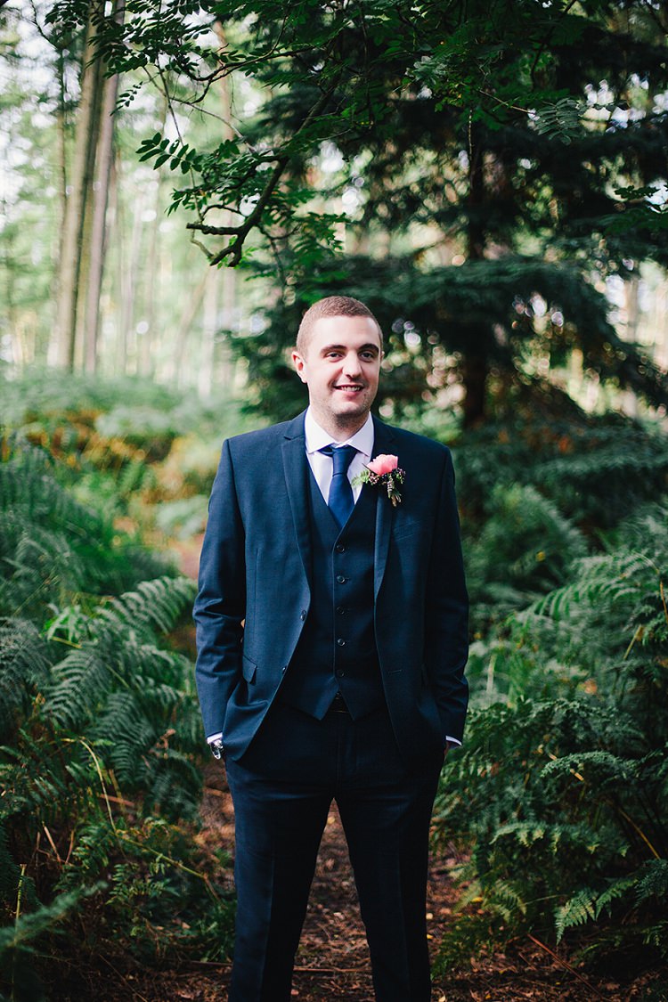 Debenhams Suit Groom Navy Rustic Woodland Floral Wedding http://kellyjphotography.co.uk/