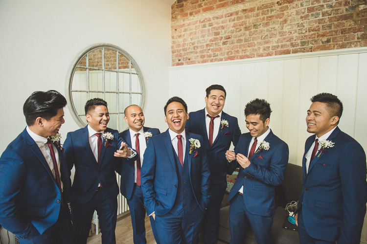 Navy Suit Groom Groomsmen Ties Romantic Burgundy DIY Winter Barn Wedding http://www.mattpenberthy.com/