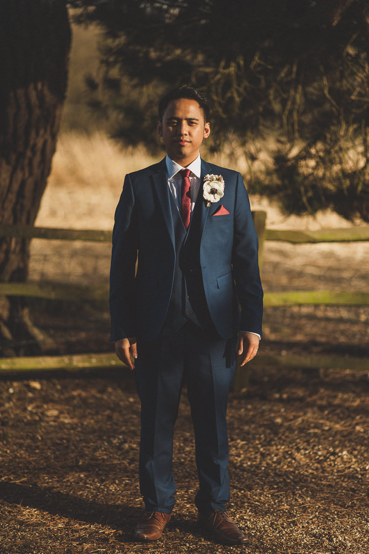 Navy Suit Groom Tie Burton Romantic Burgundy DIY Winter Barn Wedding http://www.mattpenberthy.com/