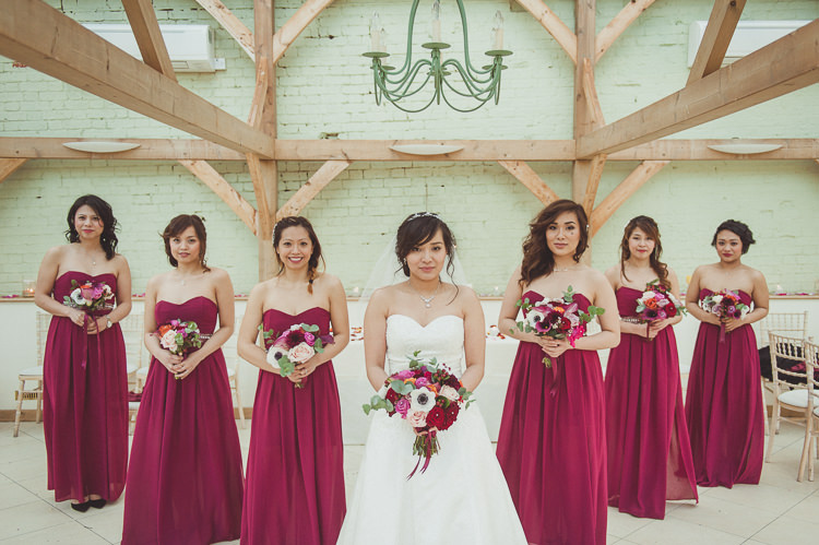 Long ASOS Dresses Romantic Burgundy DIY Winter Barn Wedding http://www.mattpenberthy.com/