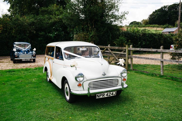Morris Minor Car Vintage Home Made Farm Wedding http://www.honeyandthemoonphotography.co.uk/