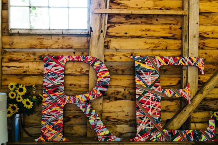 Ribbon Letters Initials Decor Sign Vintage Home Made Farm Wedding http://www.honeyandthemoonphotography.co.uk/
