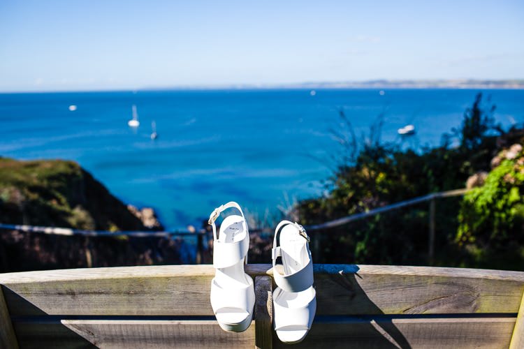 White Platform Heels Bride Bridal Shoes Beautiful Cliffside Floral Wedding http://karibellamy.com/