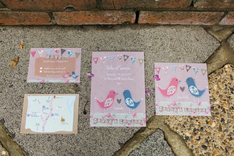 Bird Bunting Stationery Invitations Relaxed Budget Friendly Village Hall Wedding http://www.lisadawn.co.uk/