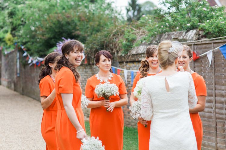 Orange Bridesmaid Dresses Necklaces Relaxed Budget Friendly Village Hall Wedding http://www.lisadawn.co.uk/