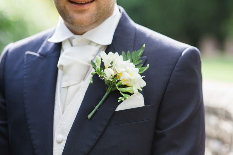 Freesia Buttonhole Groom White Relaxed Budget Friendly Village Hall Wedding http://www.lisadawn.co.uk/