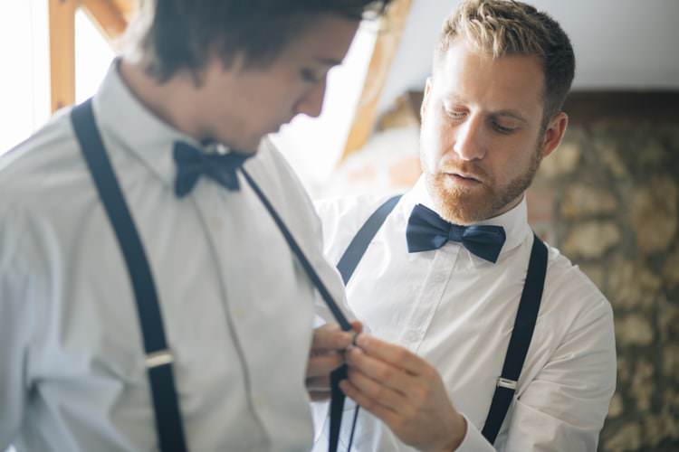 Bow Ties Braces Groomsmen Wild Flowers Outdoors Heartfelt DIY Wedding http://www.mattandesther.co.uk/