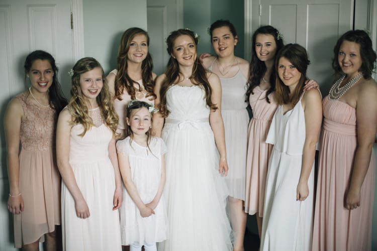 Mismatched Bridesmaids Peach Wild Flowers Outdoors Heartfelt DIY Wedding http://www.mattandesther.co.uk/