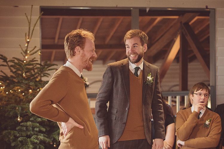 Tweed Brown Suit Jumper Groom Rustic Folksy Winter Wedding http://www.rebeccadouglas.co.uk/