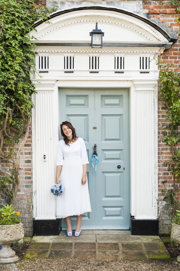 Dress Gown Short 1970s Bride Bridal Vintage Cornflower Blue Wedding http://eleanorjaneweddings.co.uk/